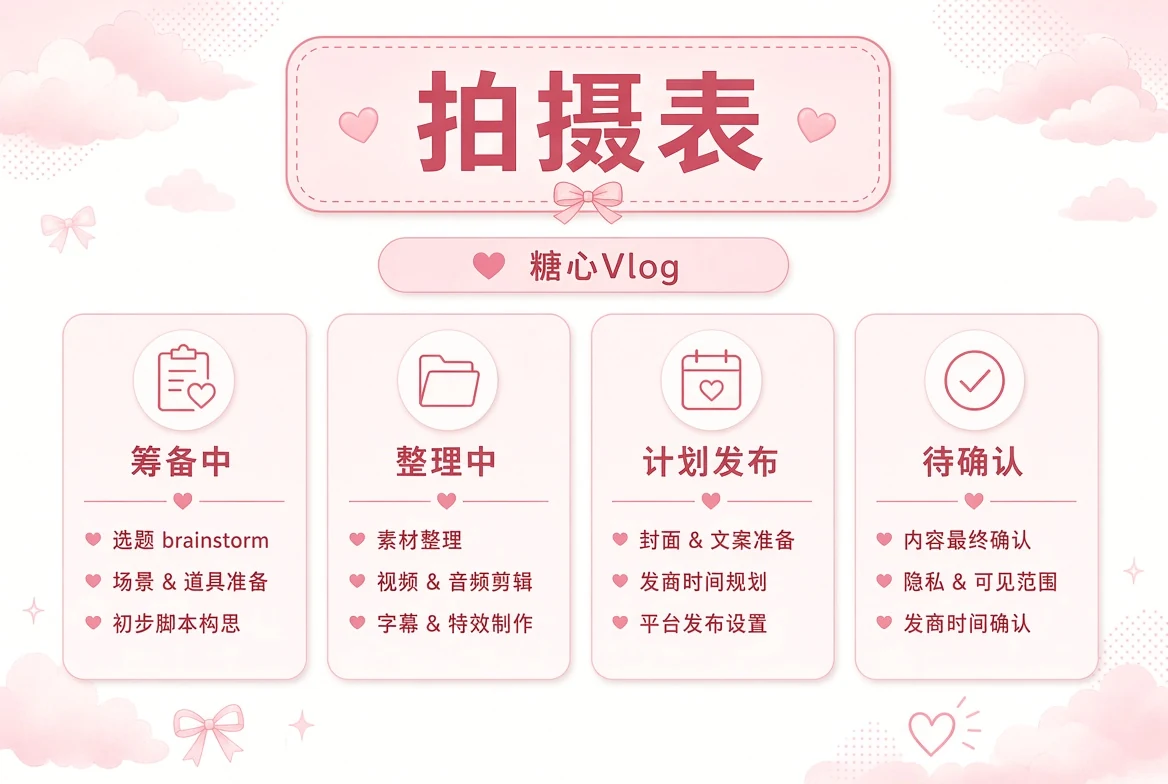 拍摄表相关画面